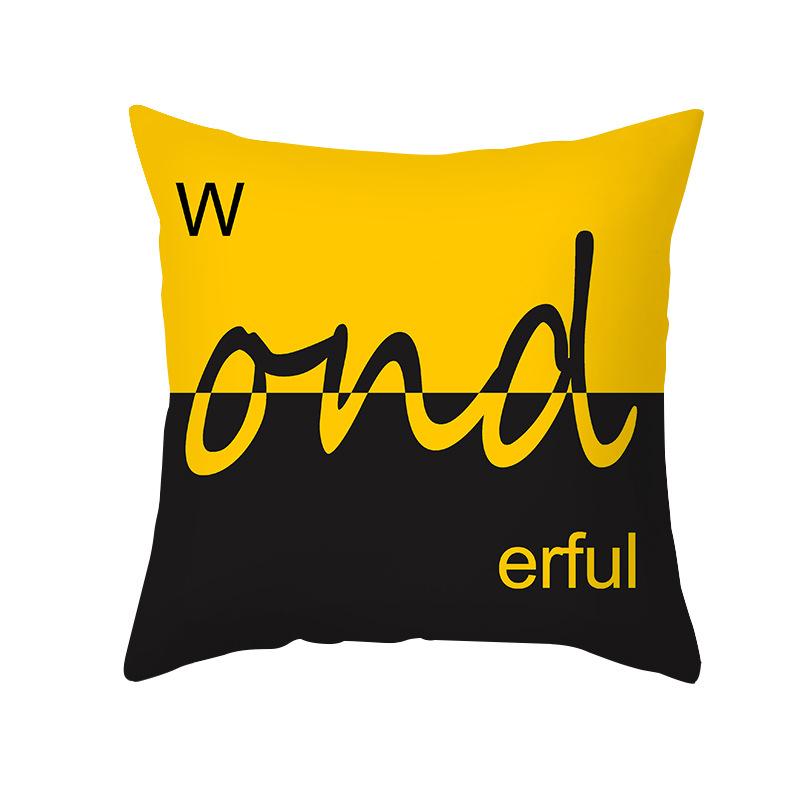 Kissenbezug im nordischen Stil, abstrakt gelb, geometrisch, kurzvelour, Zuhause, Sofa, Kissen, Kissenbezug