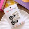 Minimalist Black White Polka Dot Geometric Hair Clip Retro Fabric Water Droplet BB Edge Bangs Clip Fashionable Accessory