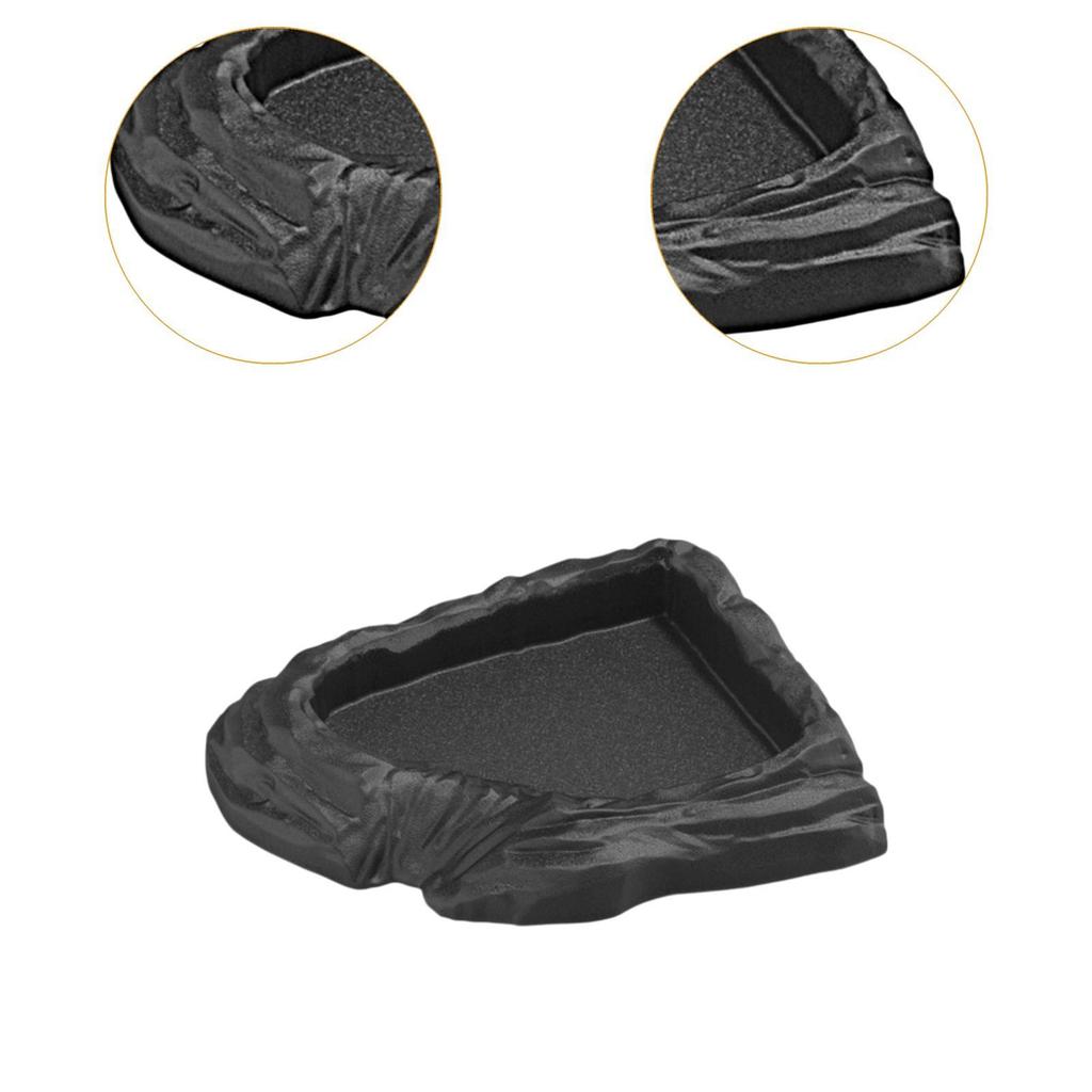 Reptile Bathing Pool Terrarium Bowl Realistic Decor Corner Tortoise Water Food Bowl for Semi Aquatic Turtle Snake Chameleon