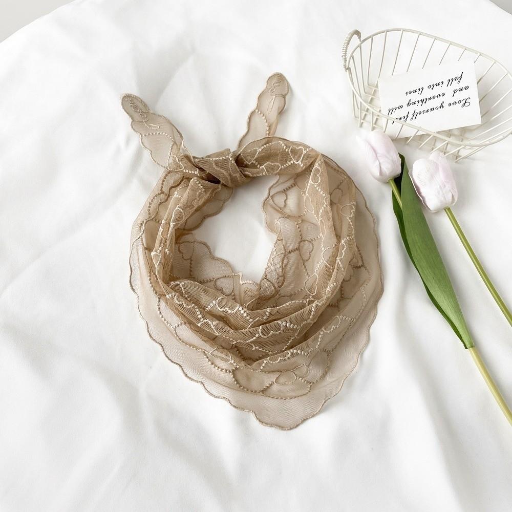 Cute Lace Flower Hair Scarf Vintage Sweet Headscarf Fashion Head Scarf  Pastoral Style