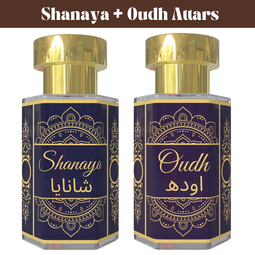 

Комбо Attar Shanaya и Attar Oudh – Мягкие Цветочные и Насыщенные Древесные Масла-Парфюмы | Безалкогольный Унисекс Набор Парфюмов-Роллеров | 2 × 6 мл Pack - 6 ml