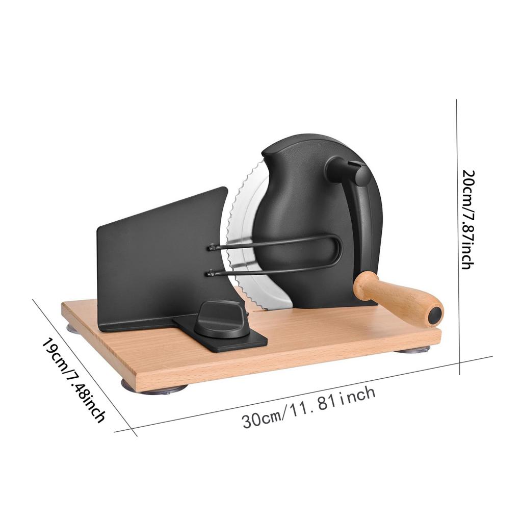

Manual Bread Slicer Cast iron Body and Beech Wood Base Modern Elegant Baking Utensils