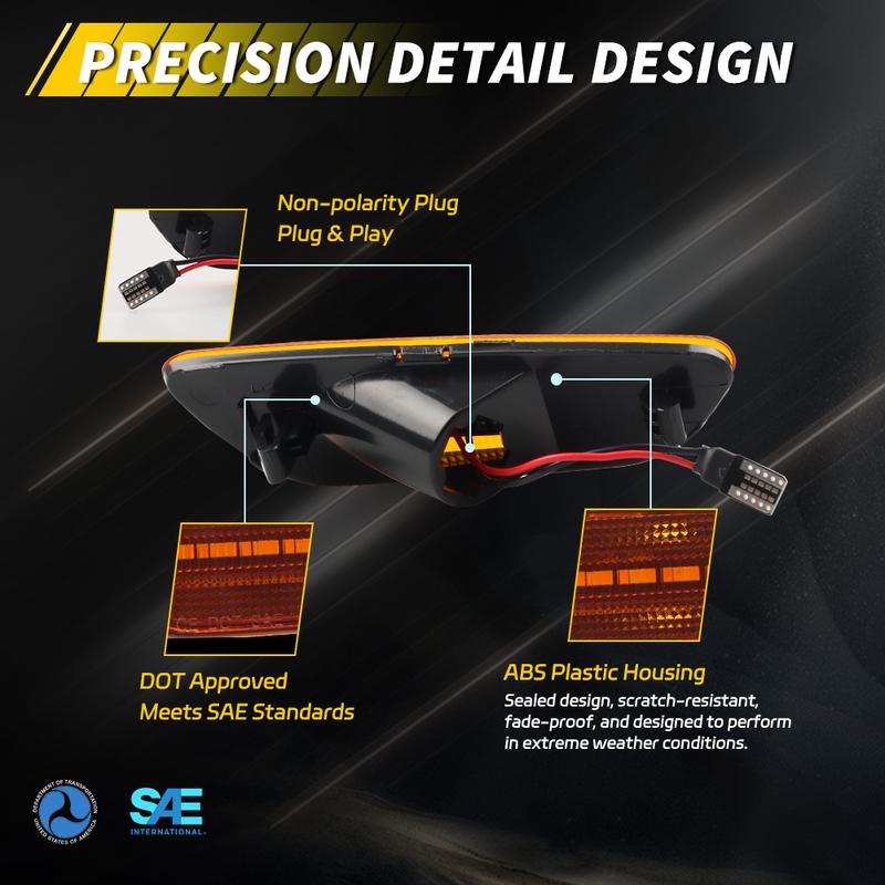 2X Front Reflector Light Side Marker Light Turn Signal Light With LED For 2008-2010 saturn Vue 2012-2015 Chevrolet Captiva Sport