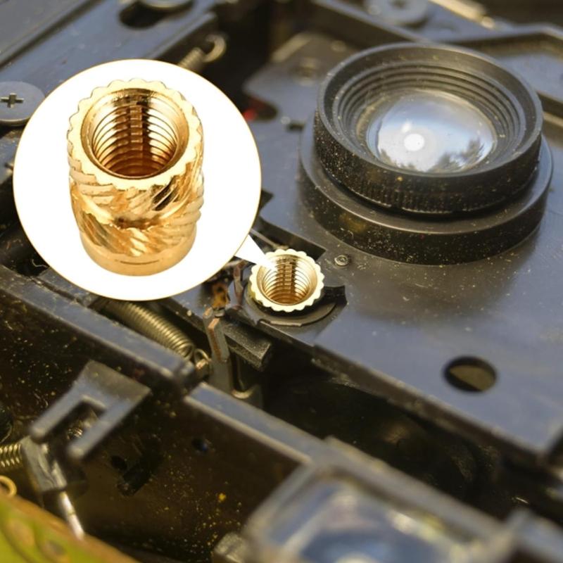 Pack of 335/360 Sturdy Brass Threaded Inserts M2toM6 Knurled Nut for Secure Fastening In Electronics and Plastics