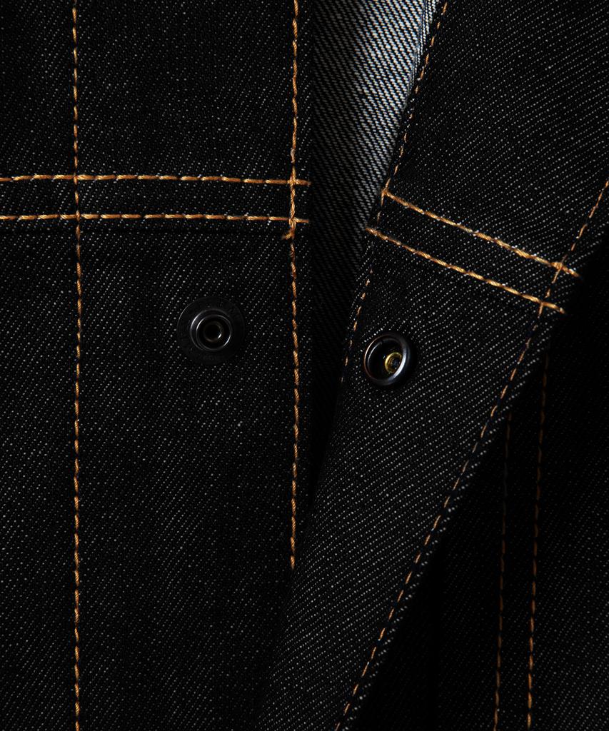 Nonblank Pointed Collar Denim Jacket_Black
