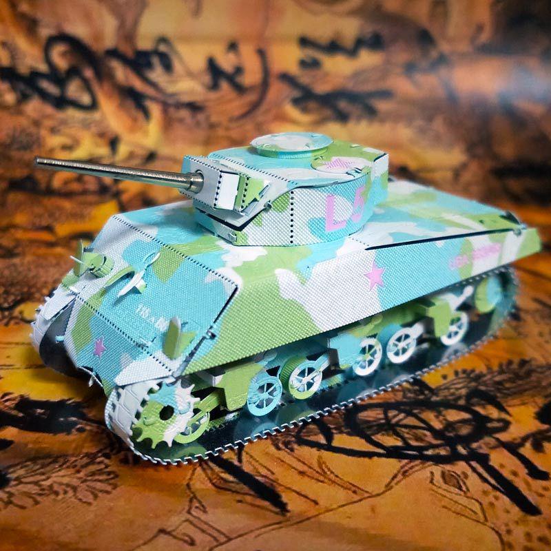 

Sherman Tank All-Metal DIY 3D Puzzle - Stainless Steel, Glue-Free