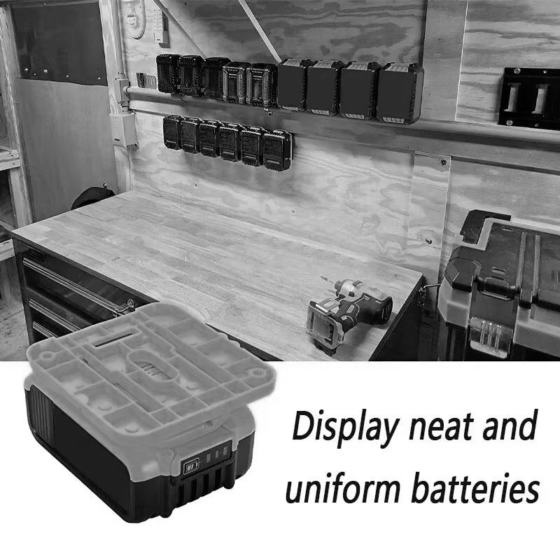 For Dewalt 18V 20V Battery, Wall Mount Storage Rack Battery Holder, Suitable for Dewalt DCB182 DCB203 Battery Storage Bracket