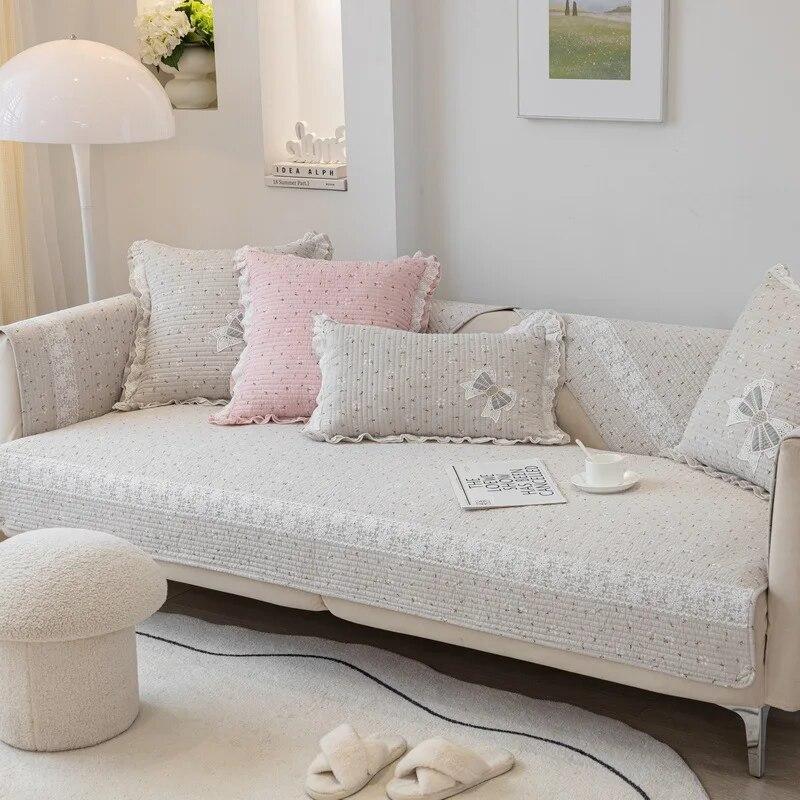 

Хлопковая Нескользящая диванная подушка из чистого хлопка, свежий стиль, подушка с цветочным принтом, универсальная кожаная ткань для полотенец для дивана, тканевое полотенце 70x70cm 1pcs