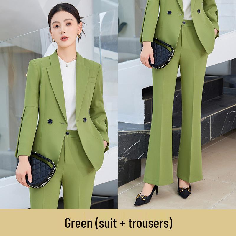 Women's Elegant Autumn/Winter Two-Piece Suit Set: Goddess Style Host with Wide-Leg Pants