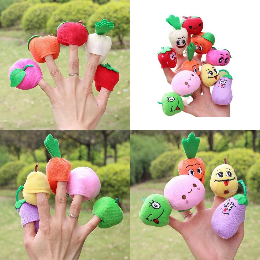 Apple Short Plush Finger Puppet Toy With Soft Pp Cotton For Toddler Playtime