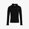FAIRLIAR GOLF Frill V-Neck T-Shirt (Black)