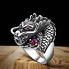 Retro Dragon Ring Domineering Red Eye Dragon Head Ring Jewelry