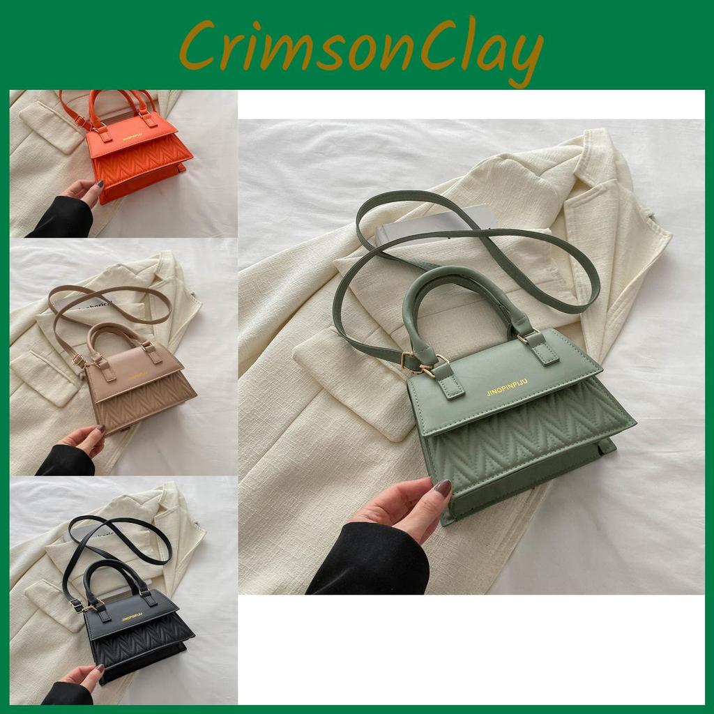 Stylish 2024 Spring Korean Vintage Casual Handbag In Black Khaki Orange Green And Pink Colors
