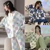 Women's Clothing Four Seasons Models Cute Pajamas Long-Sleeved Can Be Worn Outside Cartoon Cute Comfortable  Homewear