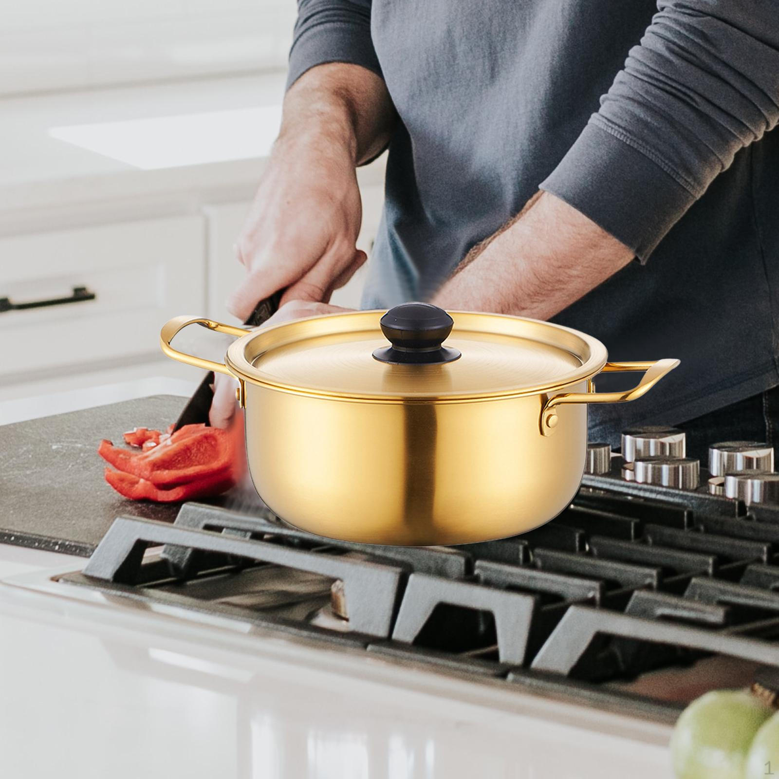 

Кастрюля для супа с лапшой быстрого приготовления Ramyun, кухонная посуда из нержавеющей стали, корейский рамен, приготовление пищи для 22cm