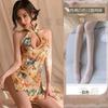 Large size erotic underwear split fork waist sexy cheongsam sleeveless couple teasing retro erotic cheongsam free