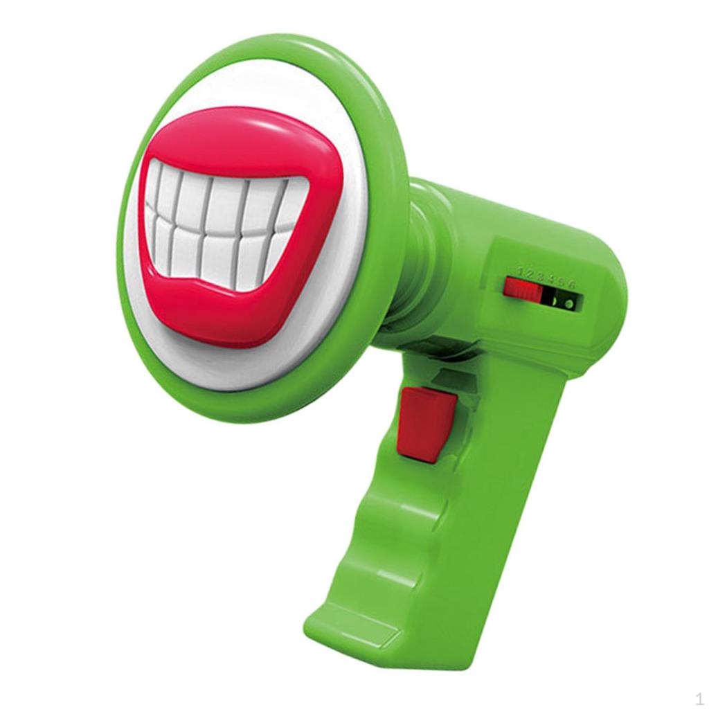 Trumpet Changer Microphone Toy Funny Large Mouth Loudspeaker with 6 Kinds Voices Trick Joke