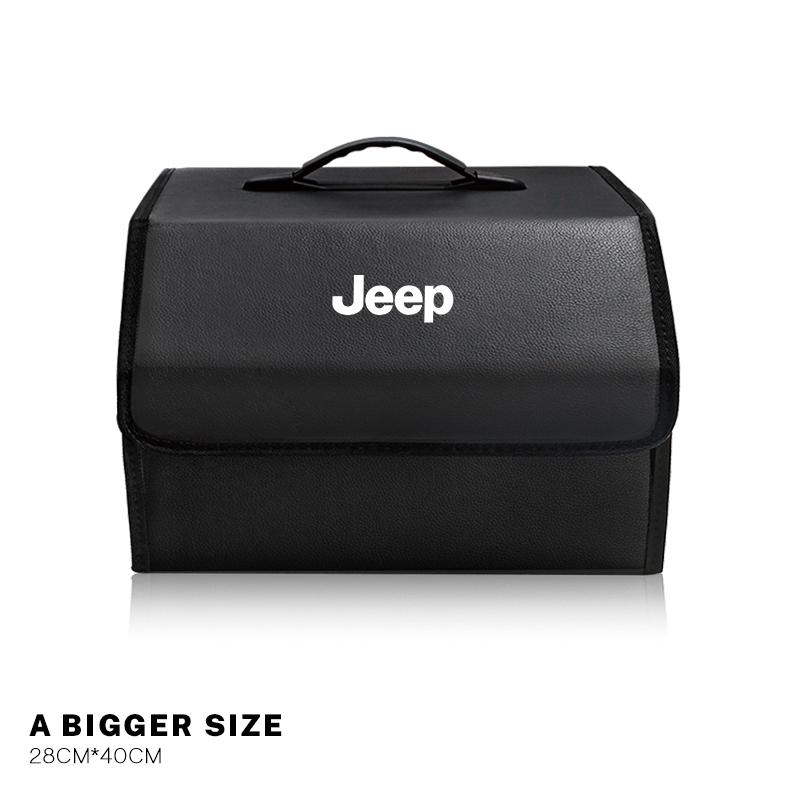 Car Trunk Organizer Box Foldable Leather Auto Storage Bag Large Capacity For Jeep Grand Cherokee Wrangler Gladiator Valve Stem AKV1