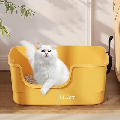 Caja de Arena para Gatos Bacinilla Big Mac Bandeja para Gatos Sobredimensionada Bacinilla Gran Capacidad Semicerrada Plástico Anti-Salpicaduras Inodoro para Gatos Suministros para Mascotas