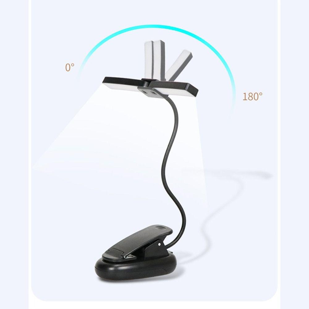 Durable Black LED Clip Light USB Rechargeable With 18 Lights Music Stand Light Portable Music Sheet Lamp Bedroom