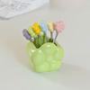 Multi-functional Ceramic Fruit Forks Receipt Jar Cartoon with Storage Can Flower Fruit Fork Set Creative Home Decoration