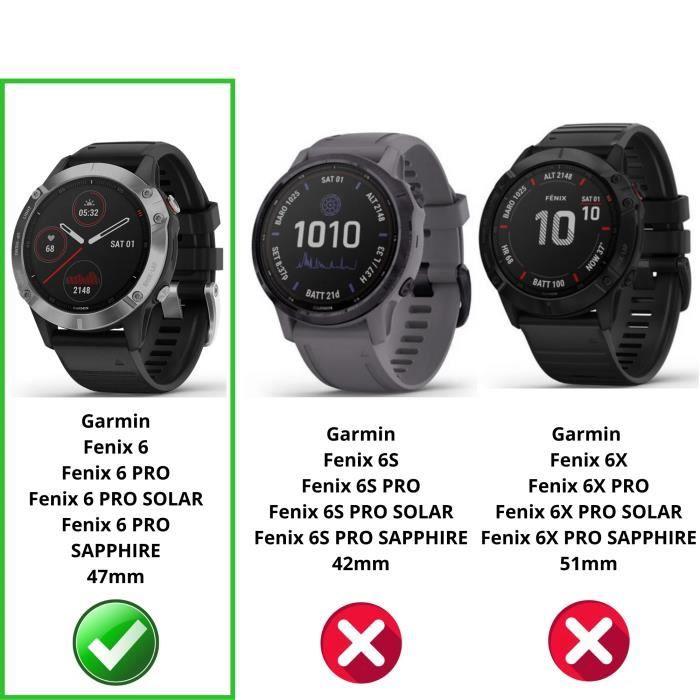 Tempered Glass for Garmin Fenix 6 - 6 Pro - 6 Pro Solar - 6 Pro Sapphire [Pack of 2] Phonillico® Anti-Scratch Watch Screen Protector