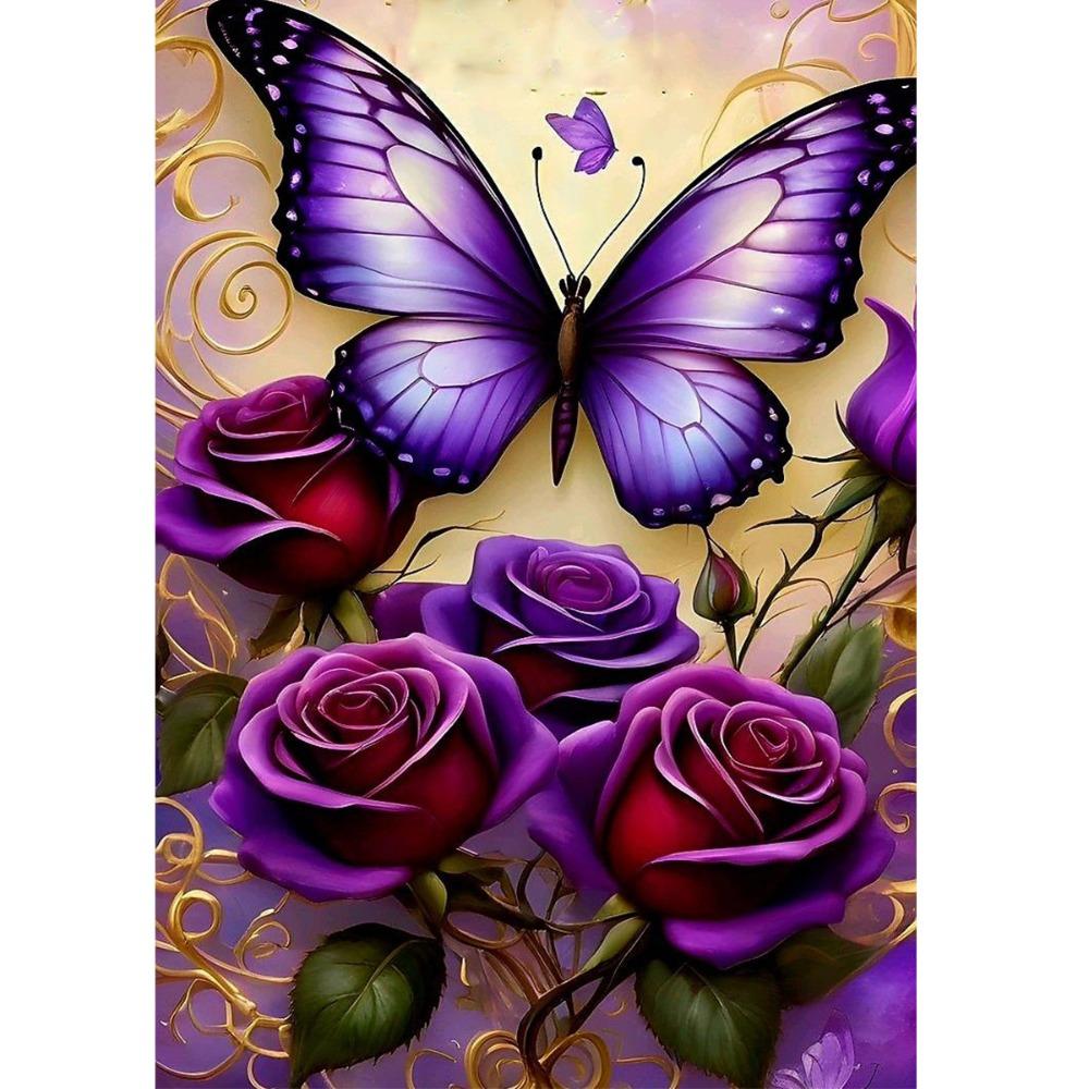 5D Diamond Painting, Peony Flower Sticker Diamond Cross Stitch Decorative Painting