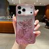 For iPhone 17 Pro Max Case Rhinestone Butterfly Decor TPU Phone Back Cover