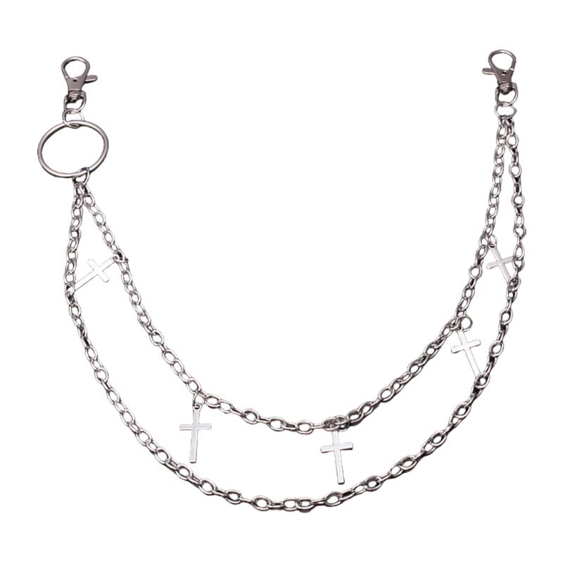 

Stylish Layered Pants Chain Hollow Crosses Pattern Chain Belt Casual Chain Luxurious Fashion Accessory