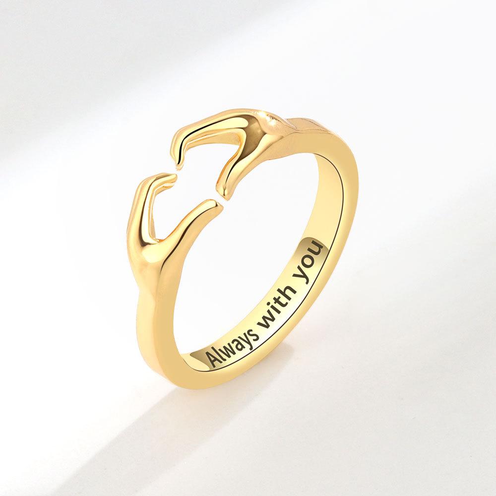 Fashion Personalized Index Finger Ring Niche Design Geometric Twist Open Ring Temperament Retro Couple Ring for Girlfriend Simple Geometric Ring