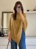 Cross-Border Shawl Neck Warmer Sweater: Irregular Knitted Autumn/Winter Pullover Cape Top