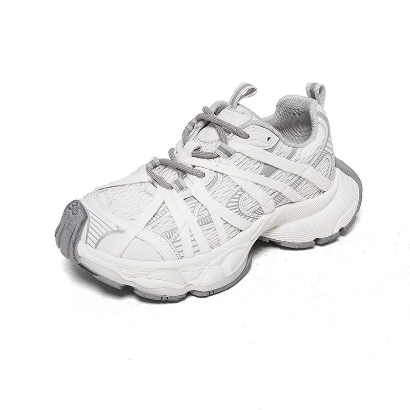 

Женские кроссовки «папины» весна-лето кожа сетка толстая подошва увеличивающие рост маленькие повседневные спортивные кроссовки 35