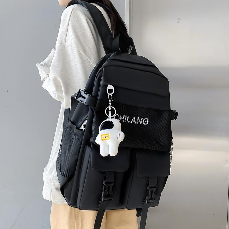 

Школьный рюкзак модный новый рюкзак для учеников средней школы и старшеклассников простой трендовый крутой рюкзак чёрный