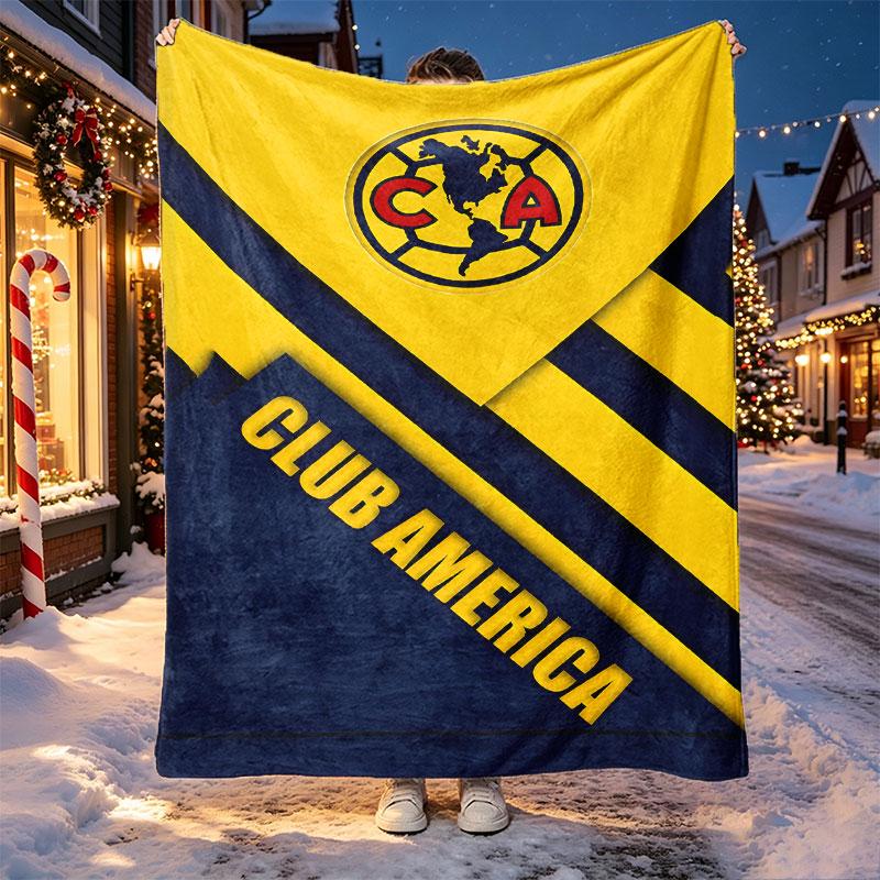 Club America Pattern Blanket for Home Decoration, Bed, Sofa, Car Travel, Camping, Suitable for All Seasons, Birthday Christmas Gift