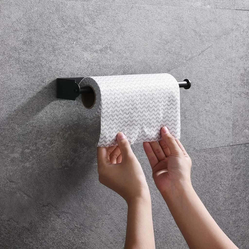 Paper Roll Holder Towel Rack Hanging Shelf Bathroom Storage Toilet Rack Home Kitchen Tissue Accessoriy Wall Stand Hanger Kitchen Cup Holders 5