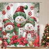 Christmas Shower Curtain Snowman Shower Curtain Set Holiday Shower Curtains Bathroom Curtain Decor Set with 12 Hooks