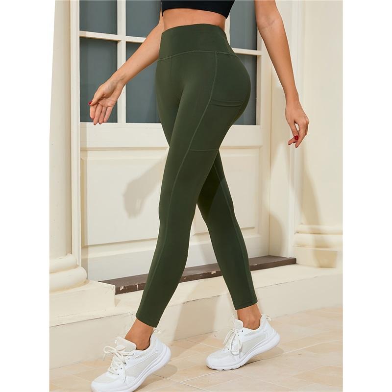 Yoga Pants High Waist Solid Color Slimming Leggings Running Fitness Outdoor Sports Pants For Women