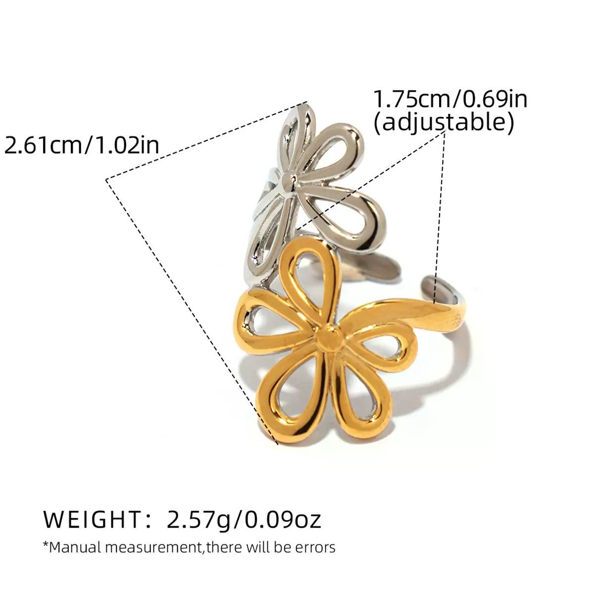 

Minimalist Geometry Design Rings 18K Gold Plated Stainless Steel Stackable Hollow Ring Women s Zircon Adjustable Ring Gift resizable