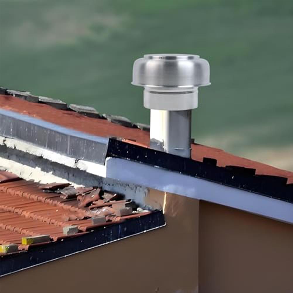 Roof Hood Aluminum Chimney Cap 5.24 Round Roof Vent, Easy To Install Prevent Water Infiltration And Block Debris 23x23x15cm