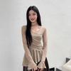 Autumn New Design Irregular Waist T-shirt Niche Elegant Ribbon Top for Women