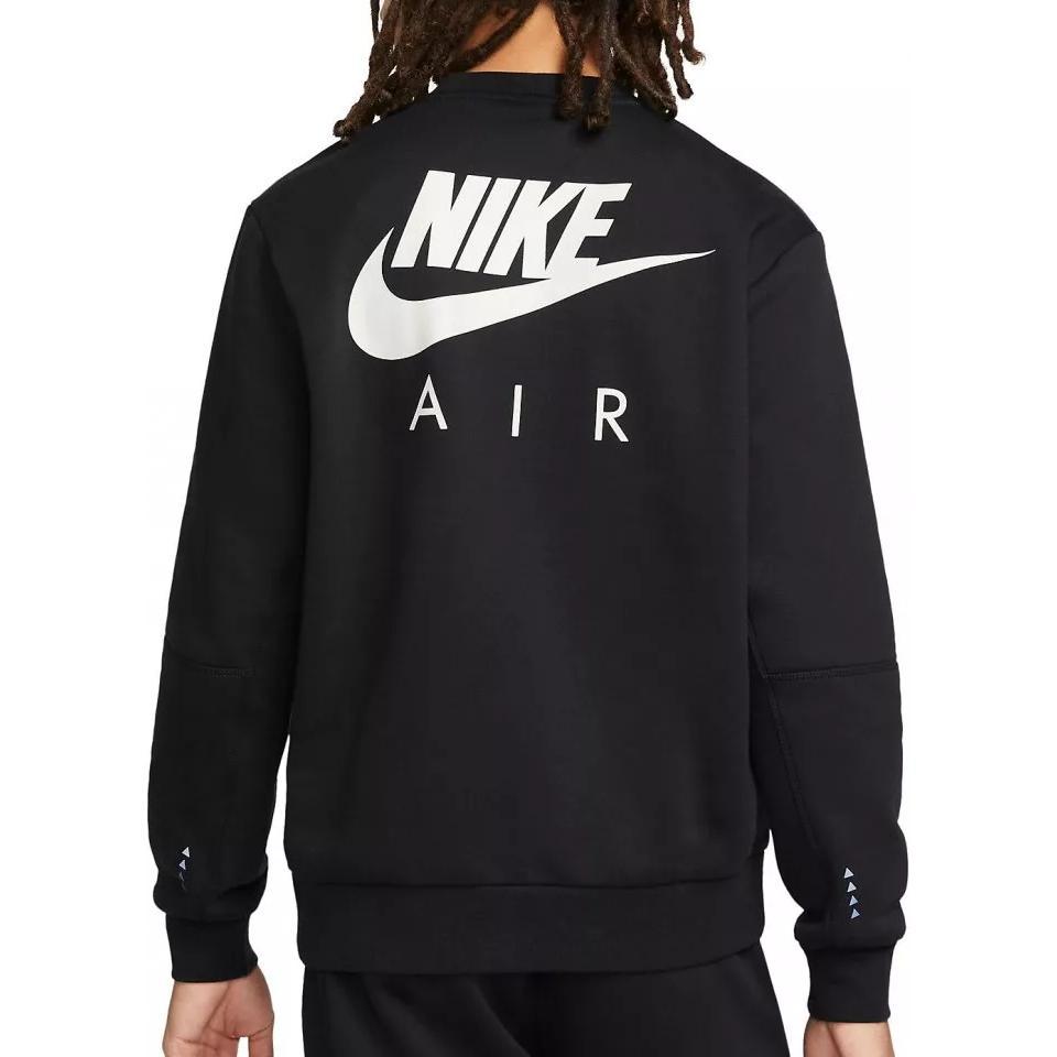 Nike Pánská mikina s dlouhým rukávem a kulatým výstřihem s potiskem písmen, černá DM5207-010