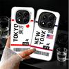 Travel Air Ticket Label Shockproof Phone Case for Xiaomi Redmi Note 15 14 13 12 Pro Plus 11 11S 11T 5G Cover Anti Fall Fundas