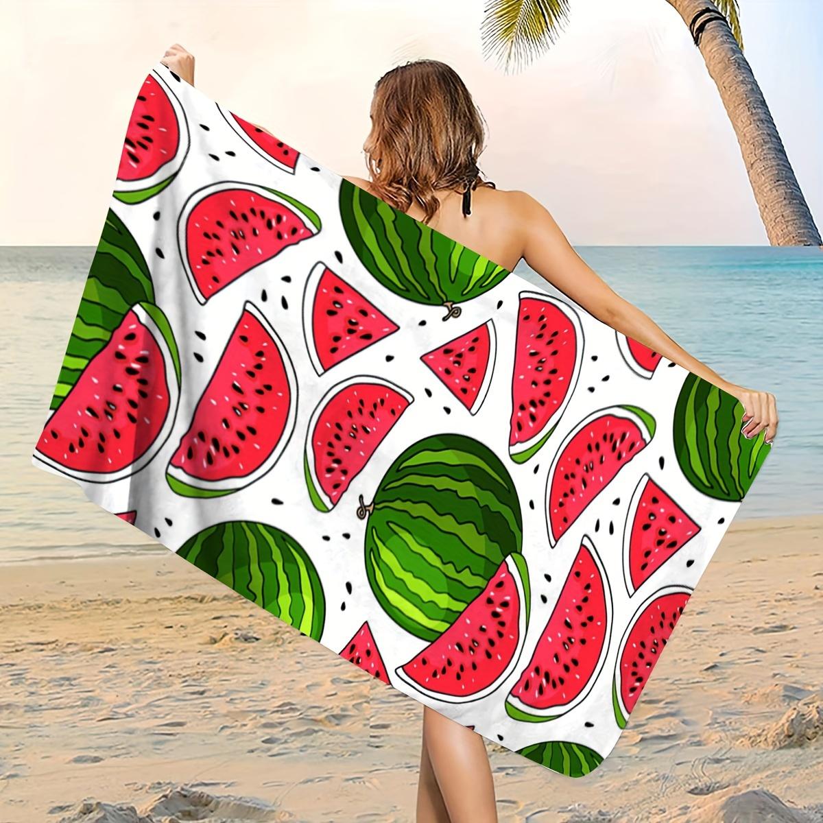 

Watermelon All Over Print Beach Towel, Seaside Summer Microfiber Quick Dry Soft Absorbent for Swimming Travel Camping Gift W30*H60(CM)