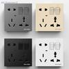 {Summer2}16A Wall 86 Type Multifunctional Socket 8-Hole 5Pin Power Plug 2/3 Plugs With 1Gang Switch Control Socket