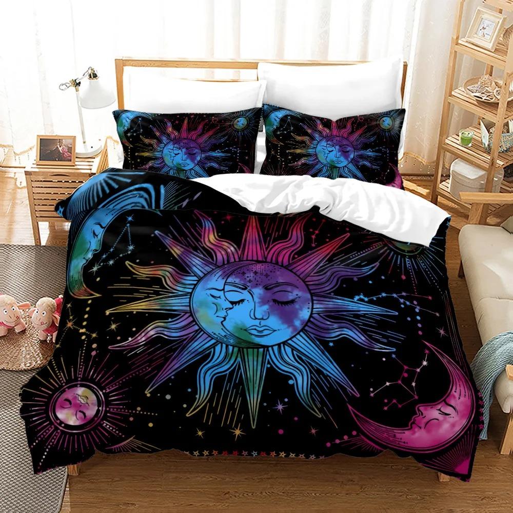 Comforter Mandala Sun And Moon Decor Set King Queen Sizeboho Exotic Style Polyester Bedding Set For Adults