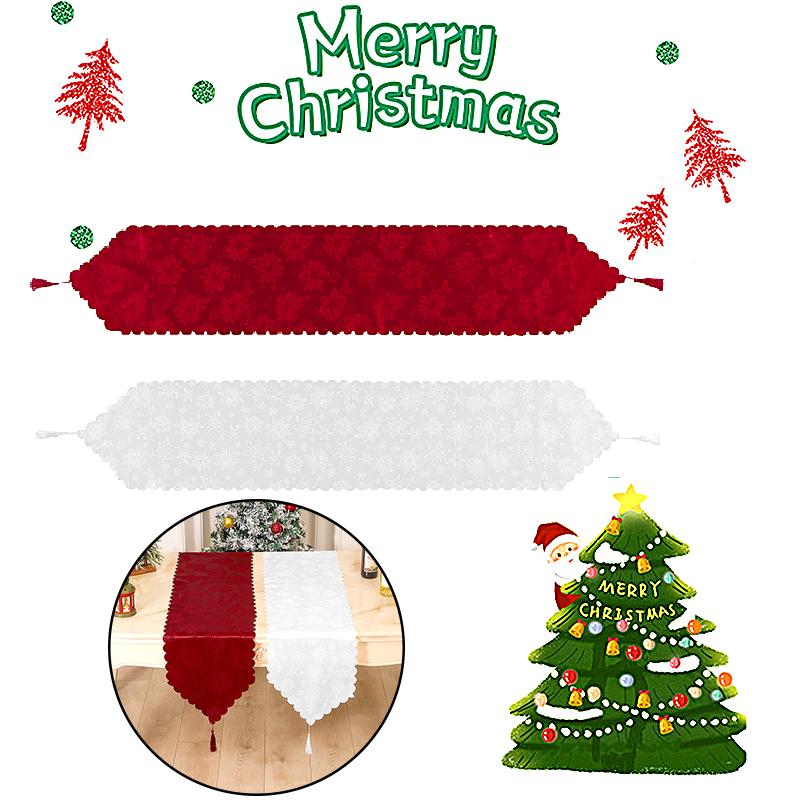 1PCS 180×34cm, DIY Table Mat Jacquard Decoration Cloth Tea Flag Christmas Table Flag High Quality New Year