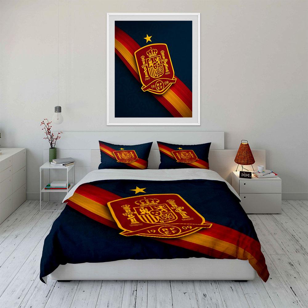 Spanish Crest and Stripes. Bedding Sets Duvet Cover Sets Duvet Covers Pillowcases(1*Duvet Cover 2*Pillowcases Without Duvet Insert)