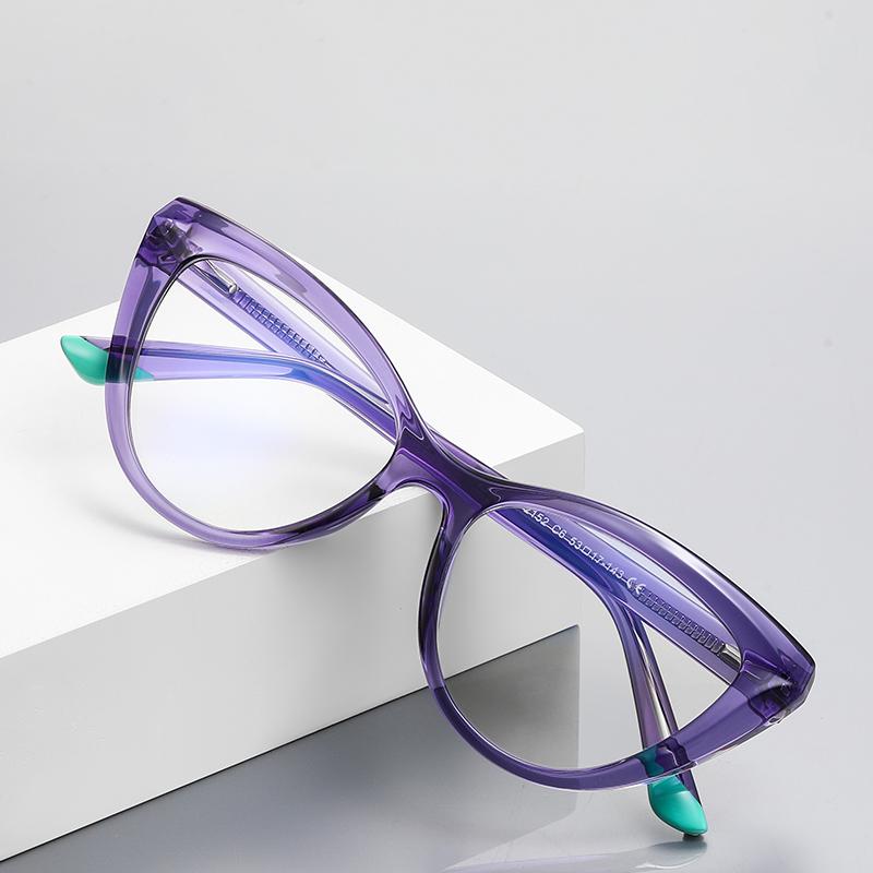 Transparent Purple Frame Cat Eye Nearsighted Glasses For Women Fashion Shortsighted Prescription Eyeglasse 0 -0.5 -0.75 To -6.0