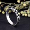 Oxidized Silver Band Ring | Continuous Scroll Wave Pattern | Minimalist Stacking Ring | Vintage Look Unisex Jewelry