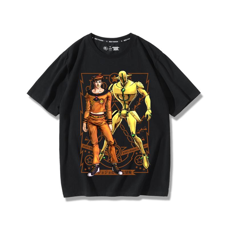 JoJo's Bizarre Adventure anime potlač postáv letné pánske 100% bavlnené tričko vonkajšie ležérne pohodlné trendové streetwear